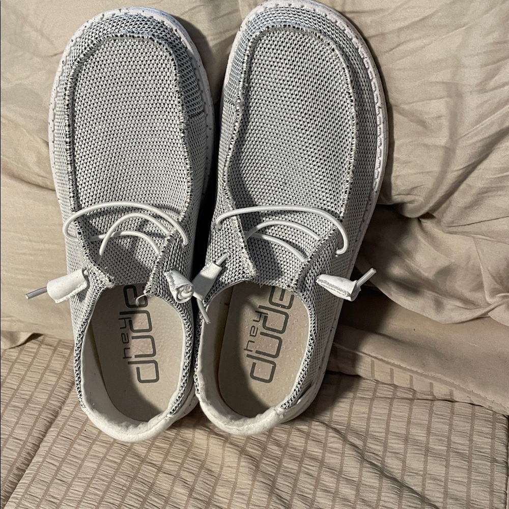 Hey Dude Light Gray Wendy Size 9 Casual Shoes